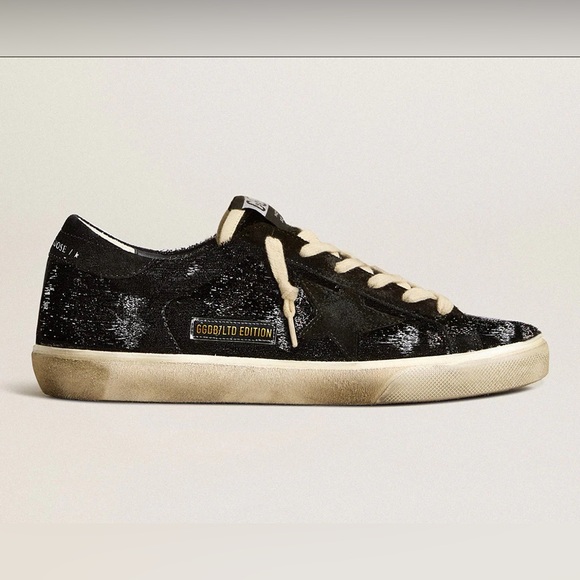Golden Goose Shoes - Golden Goose Super-Star black velvet and suede with black suede star size EU 38